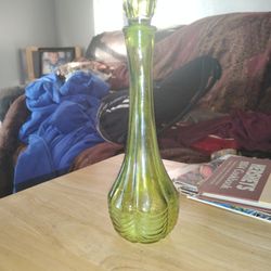 Green Glass Avon Bottle Vintage