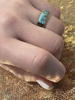 Brand new size 7 handmade wood resin ring with turquoise and gold foil  inside for Sale in Covina, CA - OfferUp