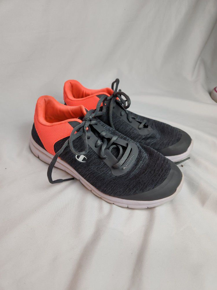 Champions running shoes red & gray size 8 . 