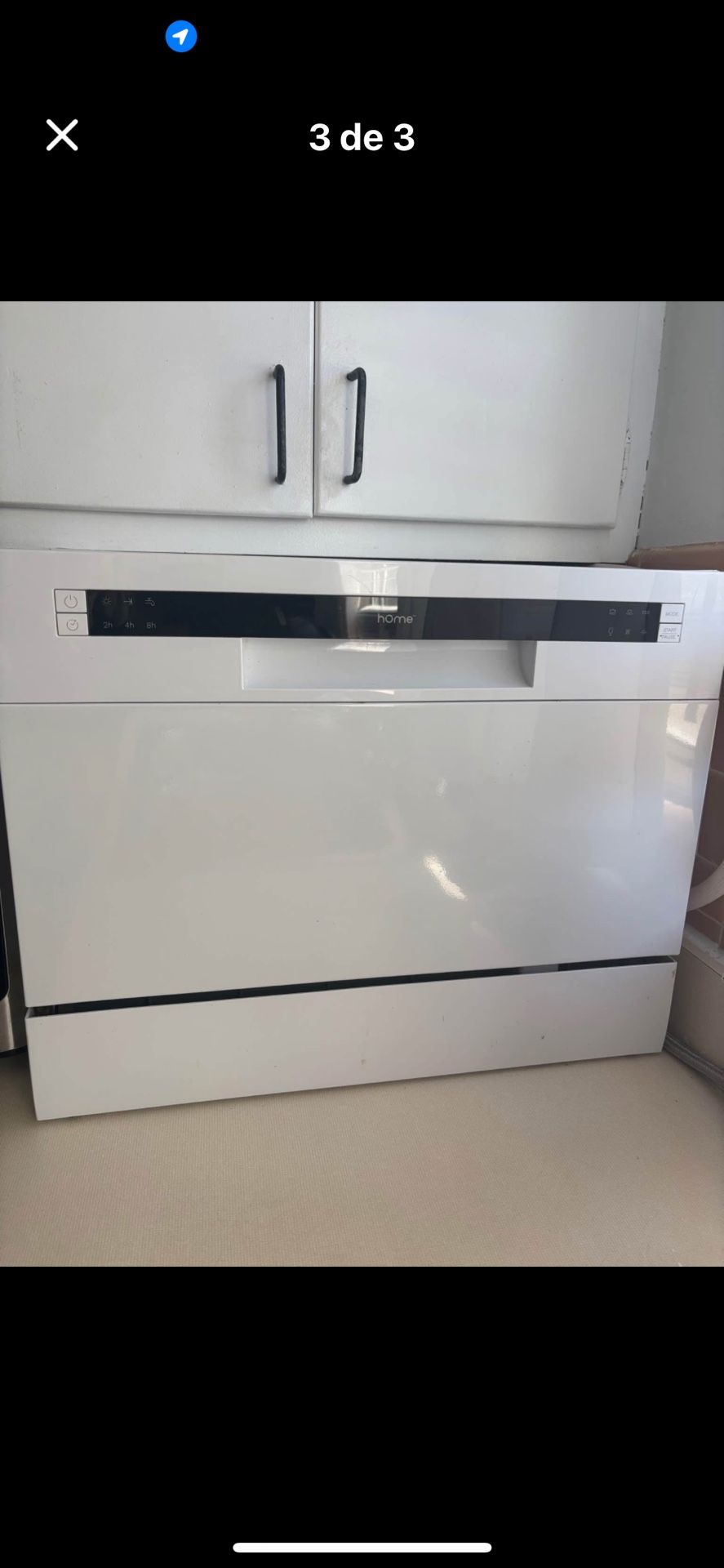 hOmeLabs Compact Dishwasher (White) w/Metal wheel table