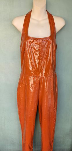HALLOWEEN ORANGE HALTER JUMPSUIT