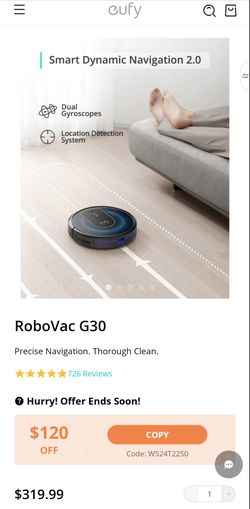 NEW...ROBOVAC G30 Spot Cleaner