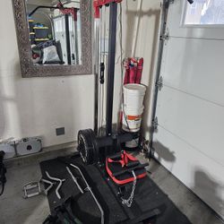 Complete Home Gym Cable Attachments + Bowflex Rack + Accessories (Excellent Condition)