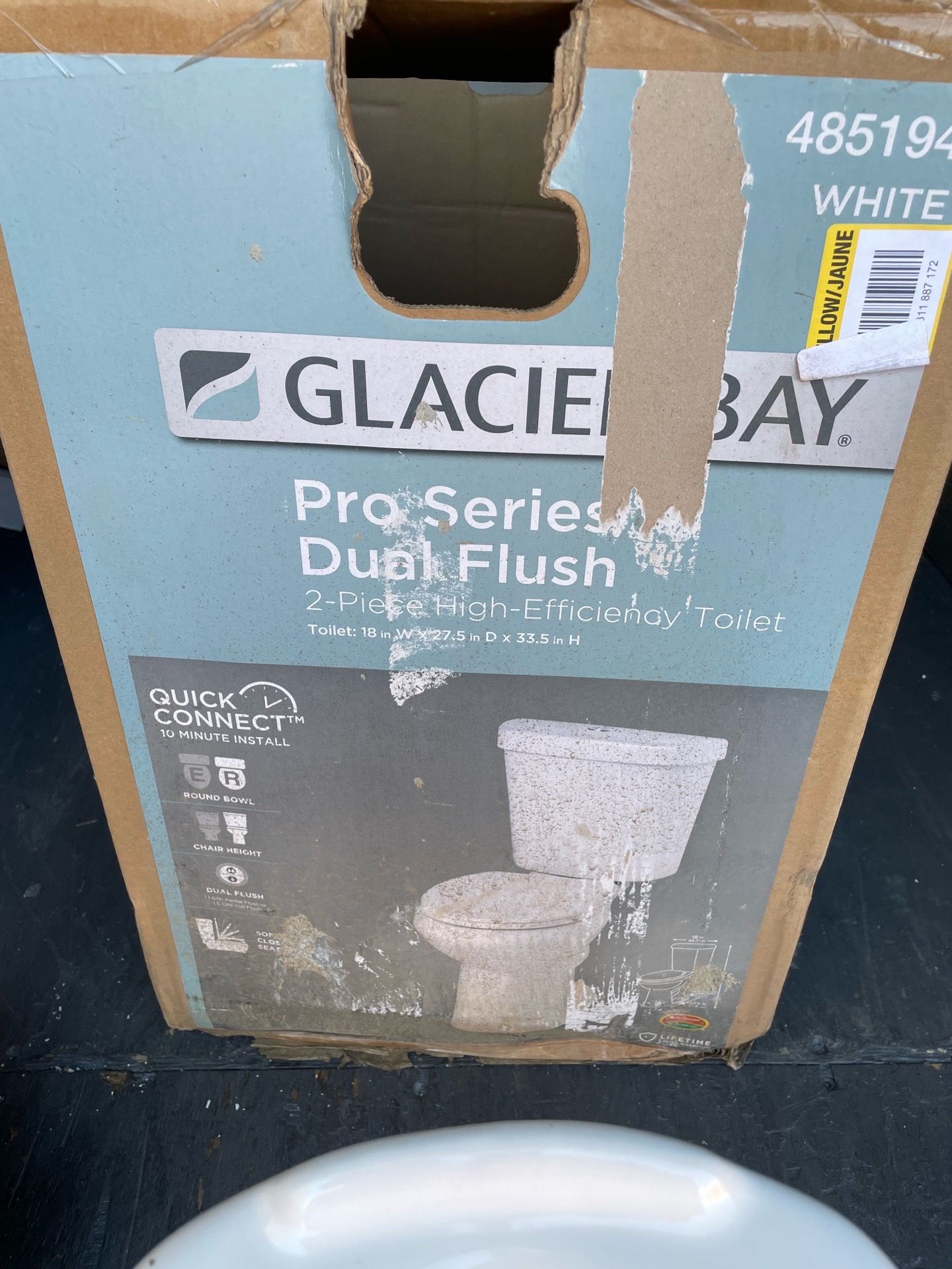GB DUAL FLUSH RD 2PC WH TLT
