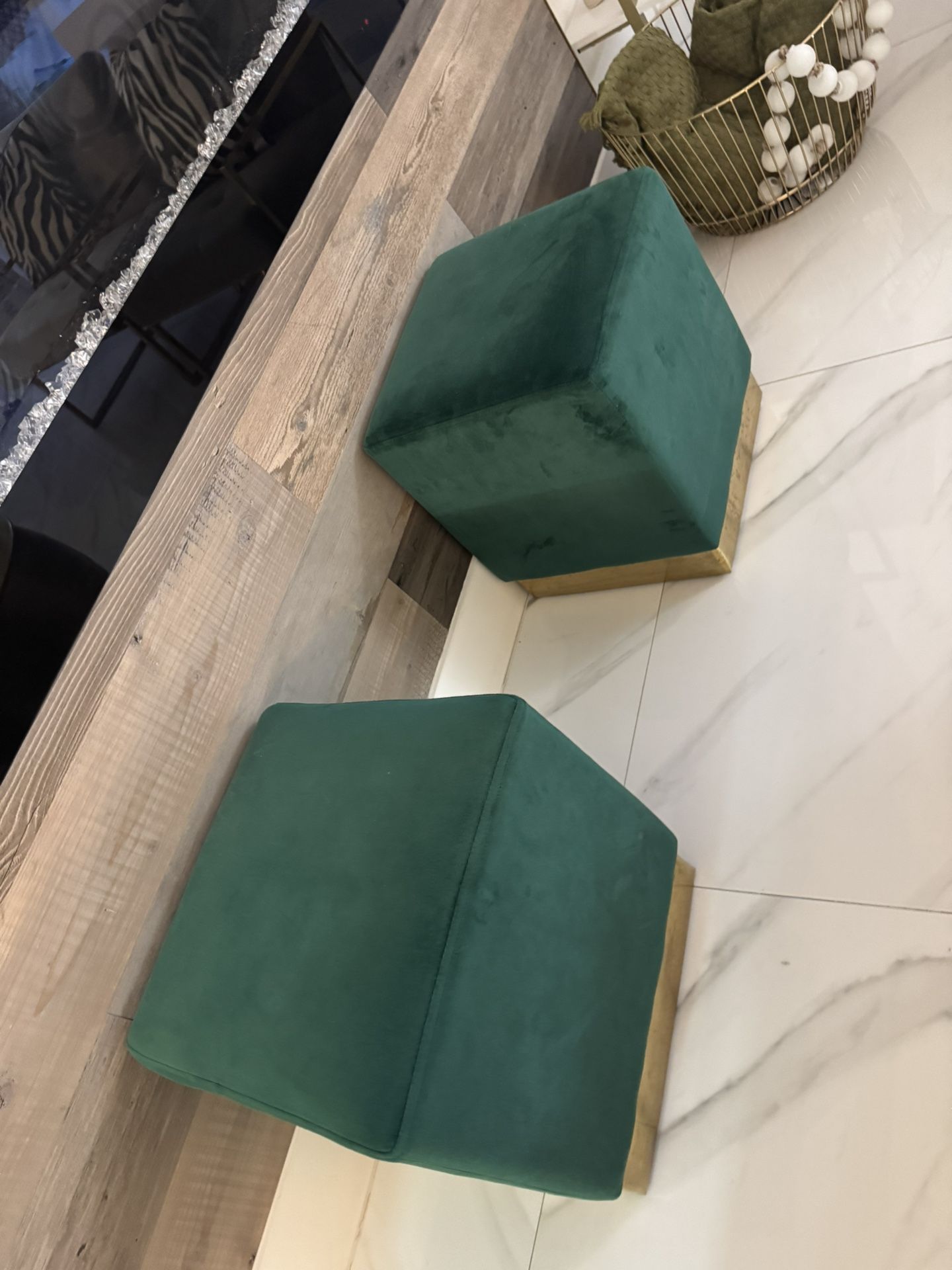 Green And Gold Ottoman