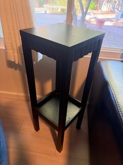 Dark Brown Accent Table with Lower Shelf