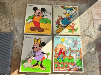 Disney Minnie Mickey Looney Tunes Vintage Puzzles Baby Toddler Toys