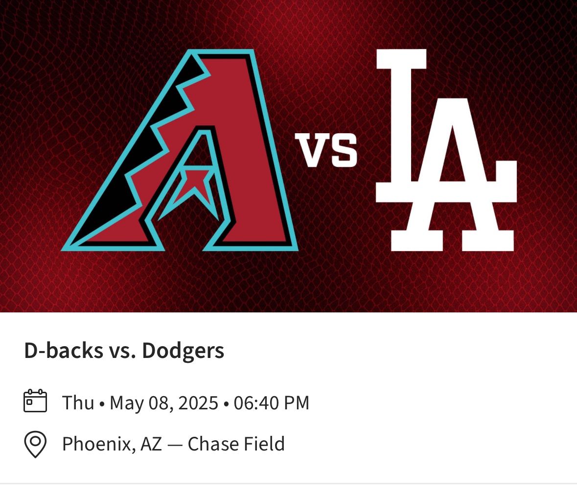 Dback Vs Dodgers