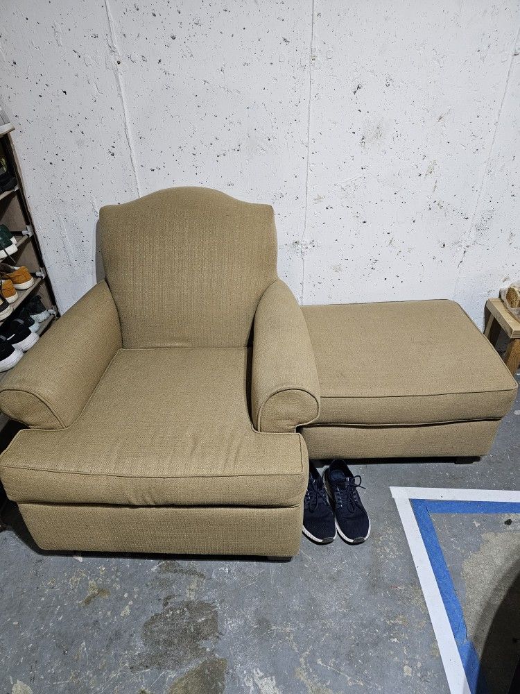 Free Free Free Armchair And Ottoman.  