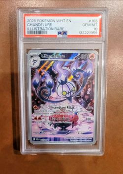 Pokemon 2025 Graded Slab psa 10 chandelure rare English