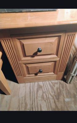 Wood Nightstand with Two Drawers