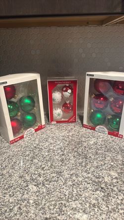 Glass Christmas Ornament Sets – Lot of 3