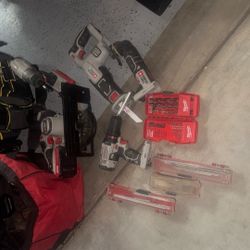 Porter Cable Bag And Various Tools 