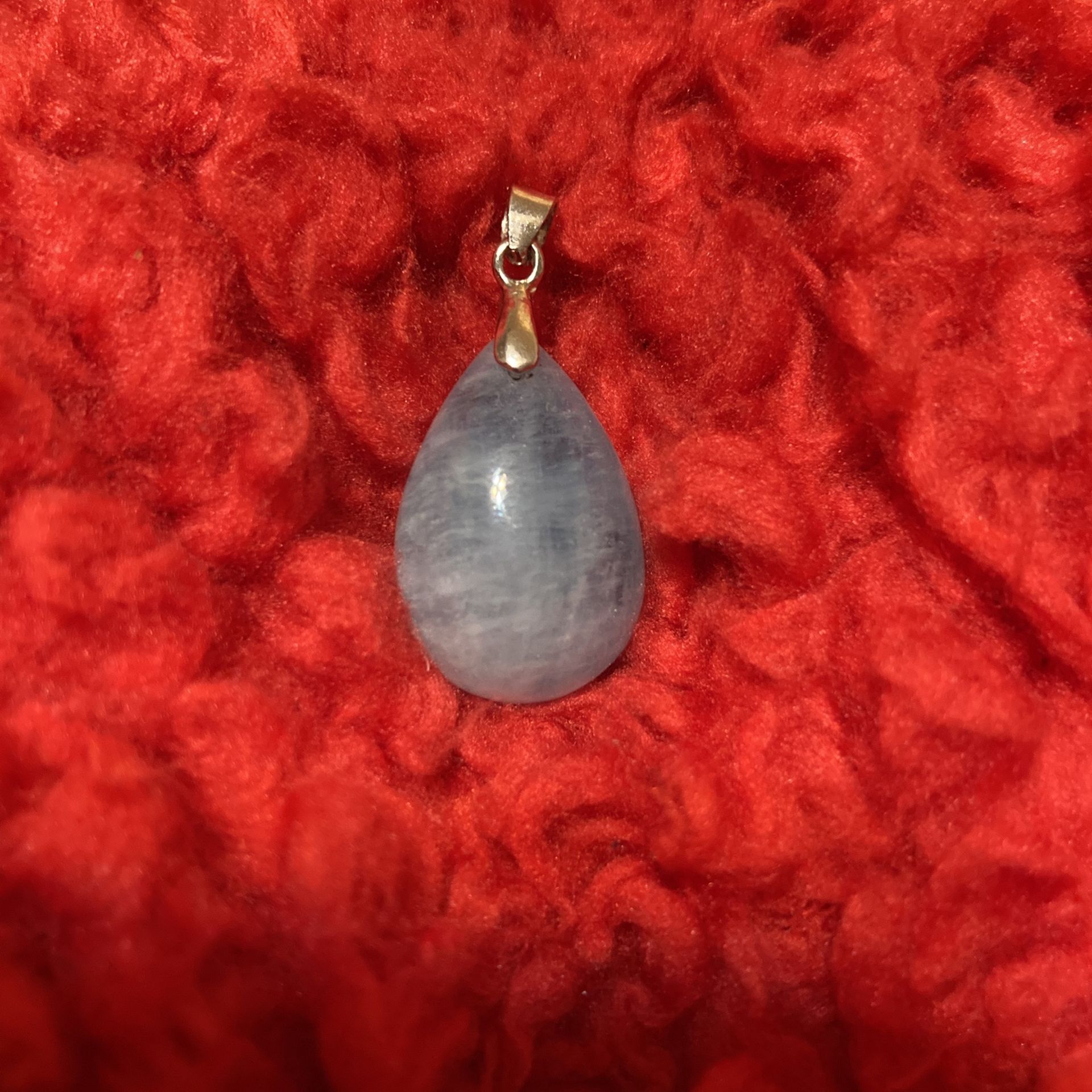 Aquamarine Tear Drop Stone With A Silver Bail 