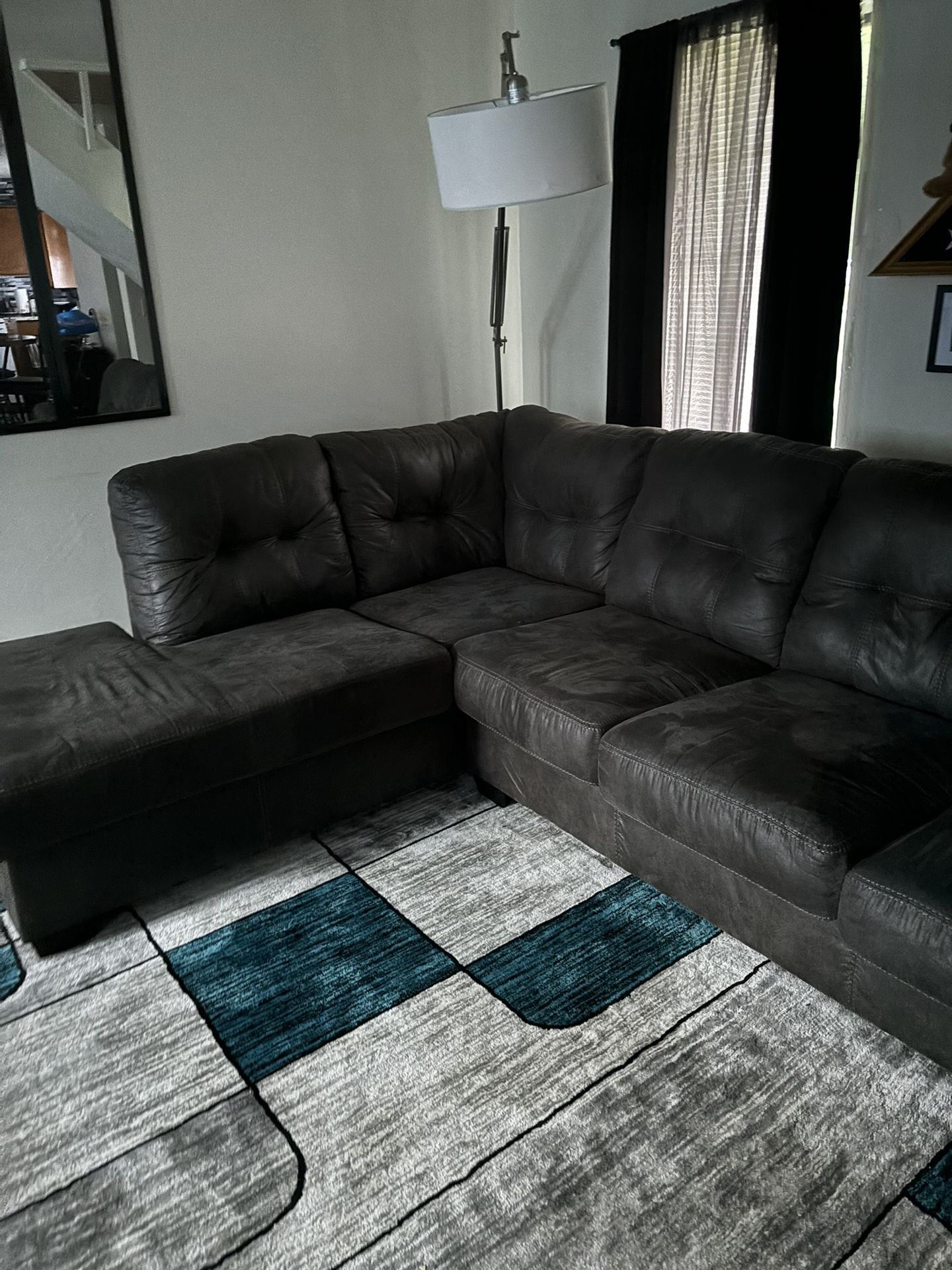 Couch Rug Fireplace
