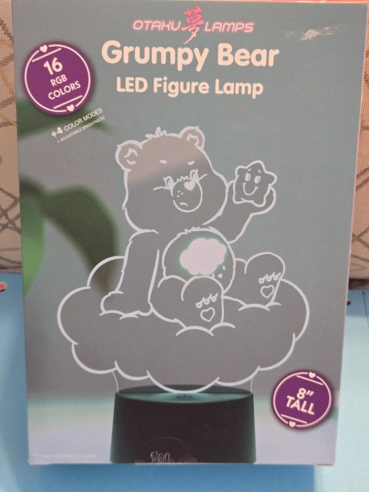 Care Bears Grumpy Bear LED Lamp 16 RGB Colors with Remote & 4 Color Modes 8"
