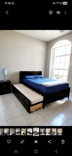 Queen size bed with trundle