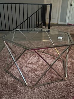Glass silver table set
