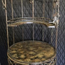 Vintage Wrought Iron Bird Cage Wine Rack