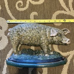 Large Heavy Cast Iron Pig Doorstop  $20