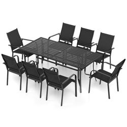 9pc Outdoor Dining Table Set Patio Furniture