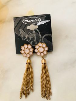 Pink marble earrings