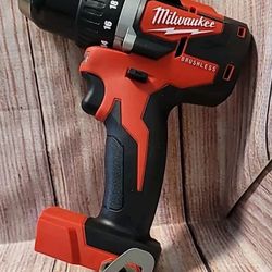 Milwaukee 2801-20 M18 Compact Brushless 1/2 in Drill - Red. "TOOL ONLY", NEW