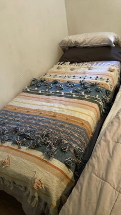 Twin size, long mattress, and bed frame