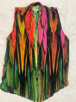 Worthington sleeveless abstract print blouse