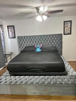 SMART BED , CAMA 🔊 Velvet Capitoné | USB + Bluetooth + Storage