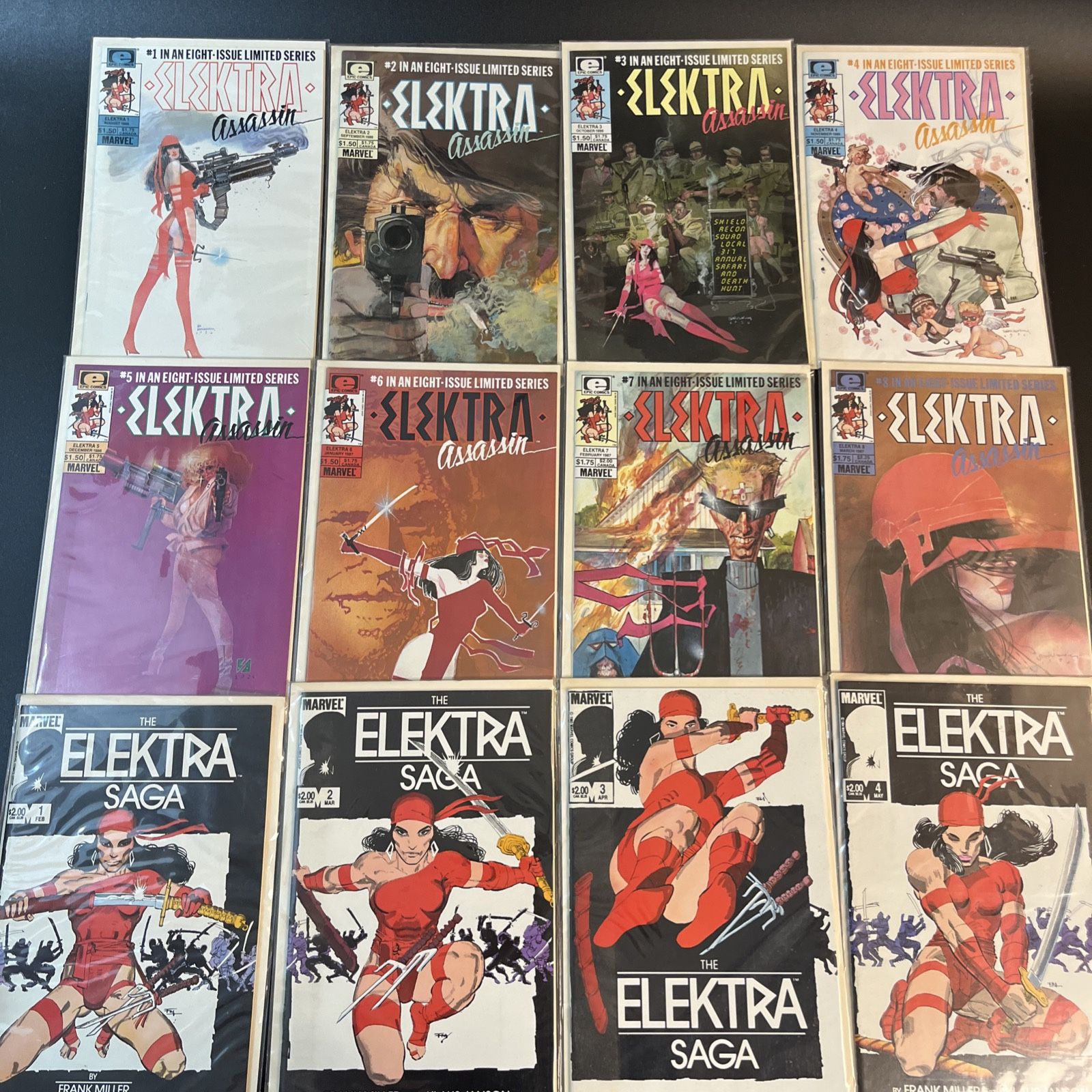 1986 Elektra Assassin #1-8 & 1984 Saga Frank Miller Series 1-4 Marvel Comics Lot