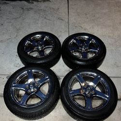 Lexus 17 inch Chrome Wheels with Tires - Set of 4 5x114.3 5x4.5 also fits Toyota 