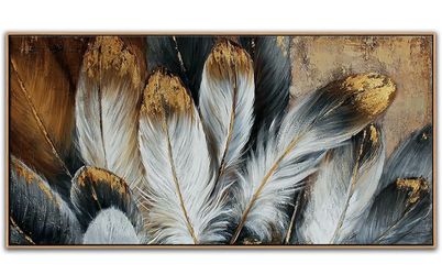 Feather Framed Wall Canvas