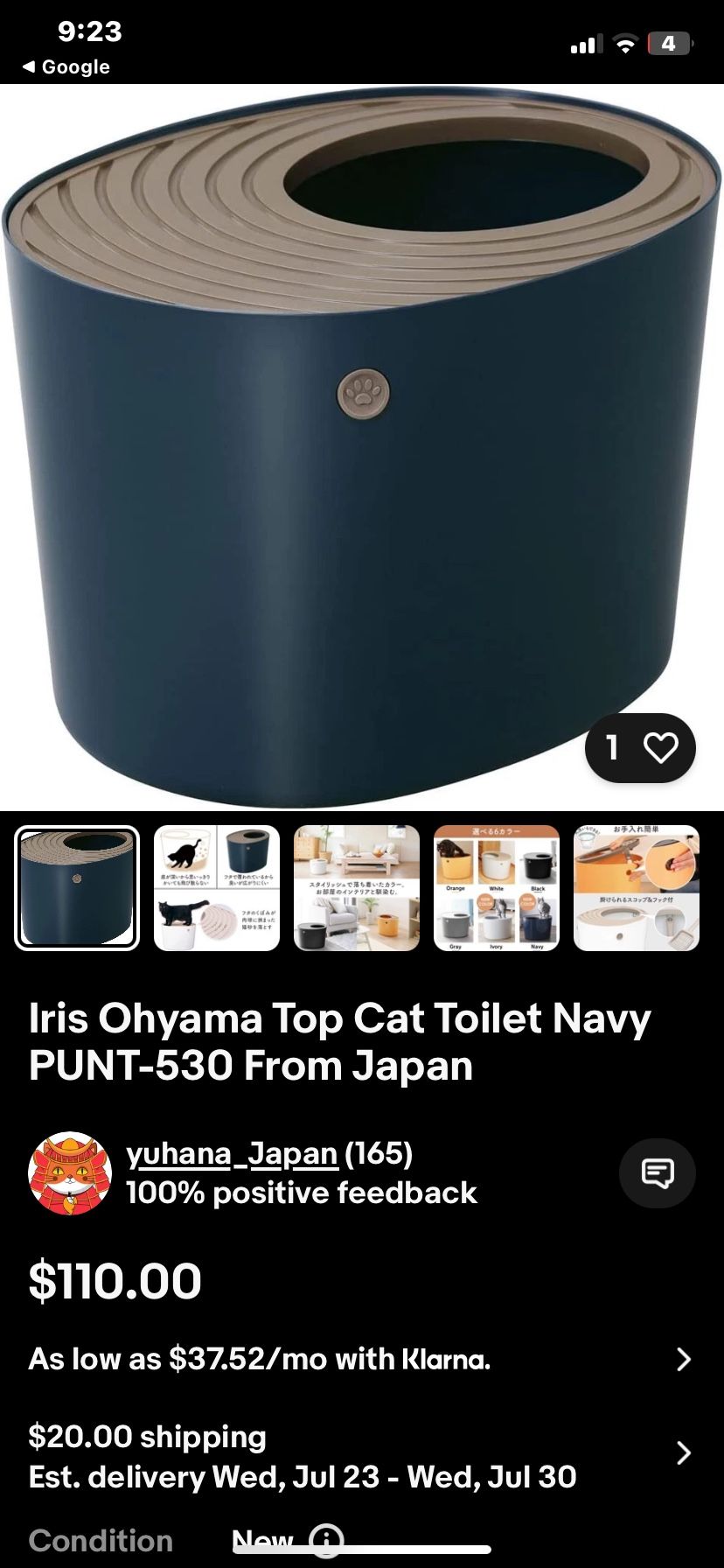 CAT TOILET NAVY BLUE PUNT-530