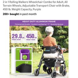 NEW Wheel Chair And Walker Combo 