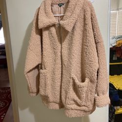 Cozy Soft Front Zipper Polyester Jacket