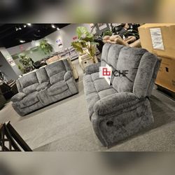 2 Pc livingroom motion sofa and reclining loveseat