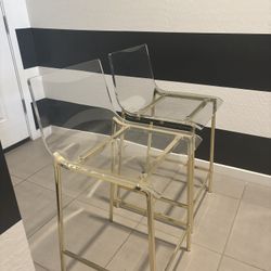 Bar Stools Transparent And Gold OBO