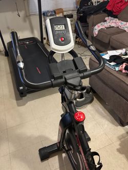Jisuo exercises bike