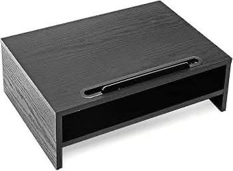 Small Monitor Stand Riser Desk Organizer 2 Tier Storage Shelf