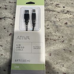 6ft A/B USB 2.0 Cable