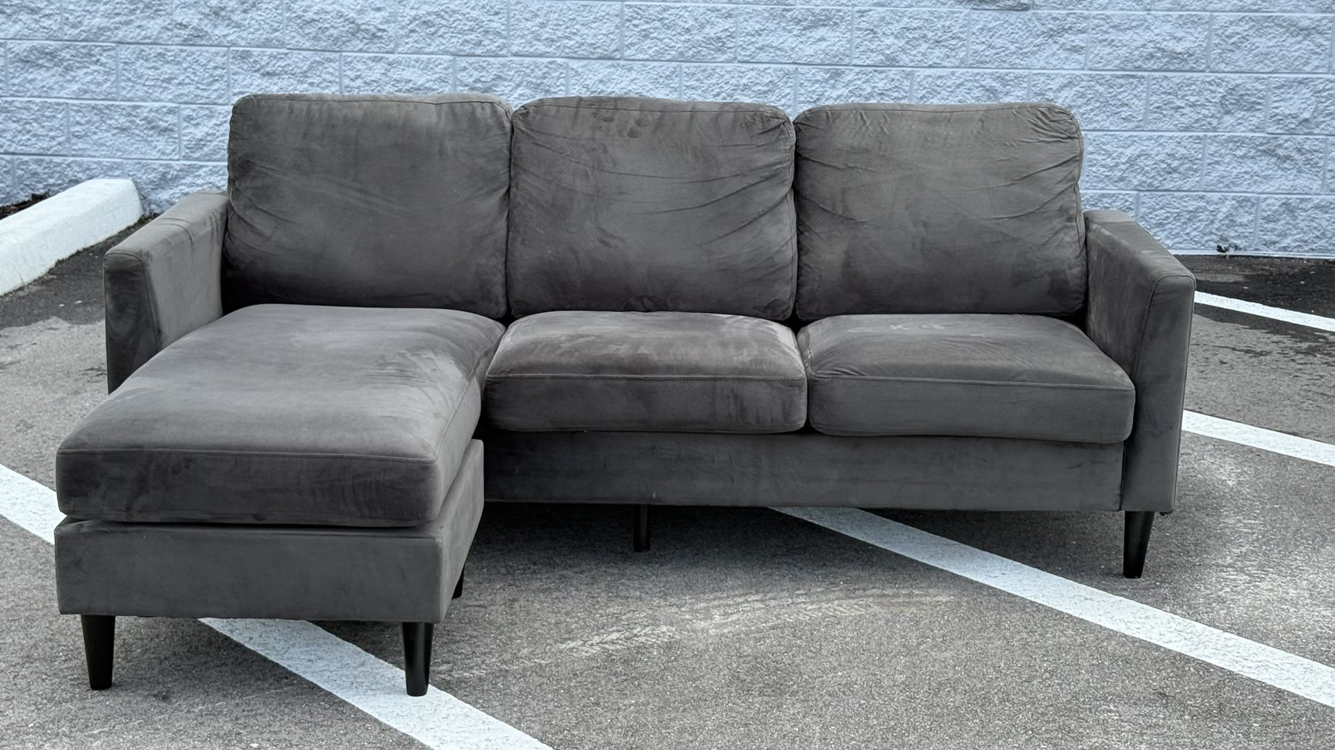 Title Modern Dark Grey Sectional Reversible Chase FREE DELIVERY π