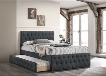 Fulll/twin Size frenchi Trundle Bed With Orthopedic Mattress Included