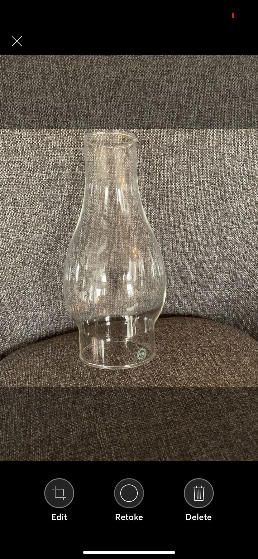 Hurricane Lamp Glass Cover by Pyrex
