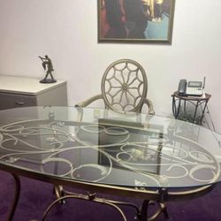 Glass Desk and Chair