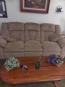 Couch, large, no ribs, no tears, no stains reclines on both ends very heavy, like new