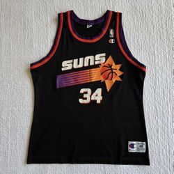 Vintage 90s Champion Charles Barkley Phoenix Suns Black Jersey #34 Size 48