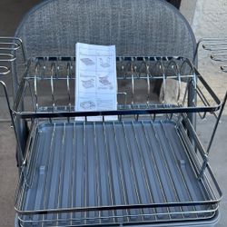 Grey Dish Rack 2-tier