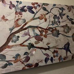 Very Large Flower Canvas Art Piece 