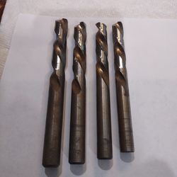 Straight Drill Bits Set Of 4 USA Pre-owned Assorted Size